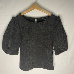 Black sparkly shirt and skirt matching SET. Size medium